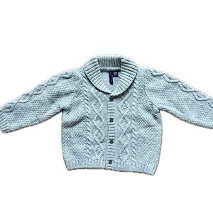 Janie and Jack Cable Knit Sweater - Light Gray